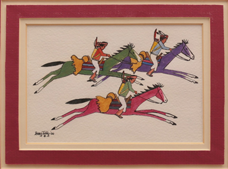 Warriors on galloping horses, ledger style