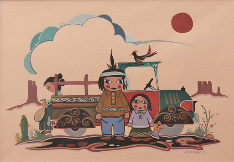 Navajo family with truck