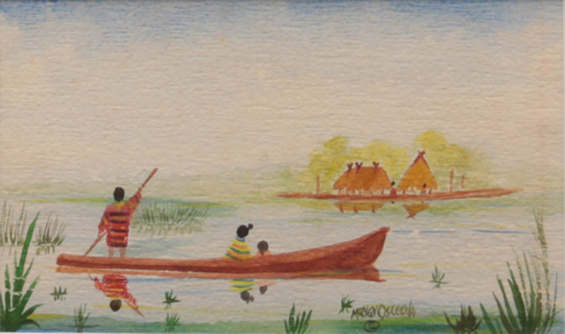 Seminole family in boat