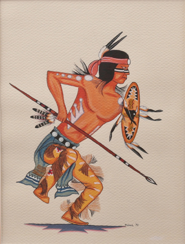 Apache warrior dancer facing right