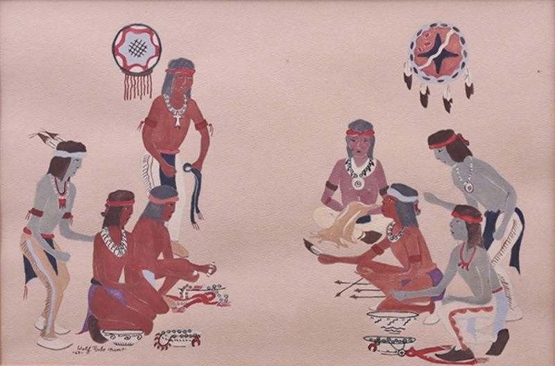 Acoma Native American men gaming