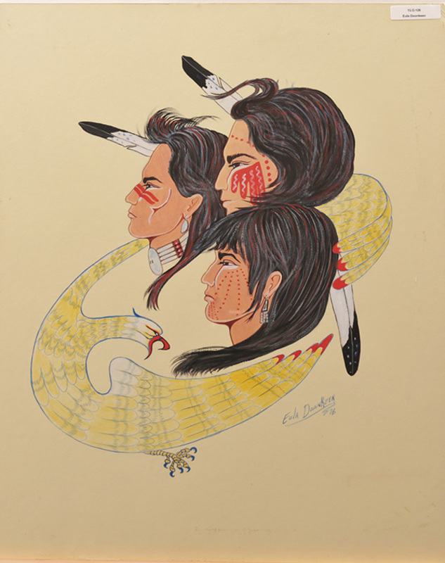 Profiles of three eagle warriors