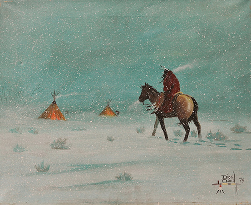 Man returning home in snowstorm