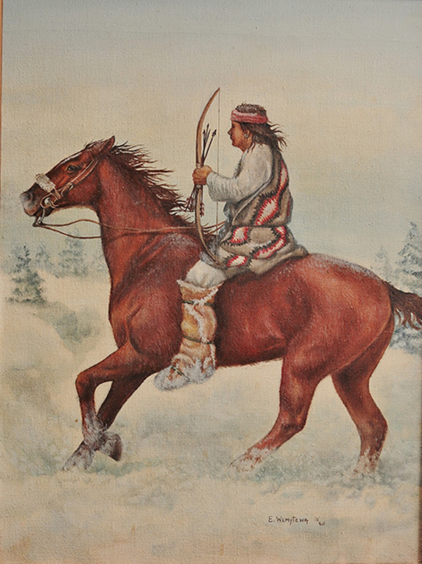 Man fleeing on horse