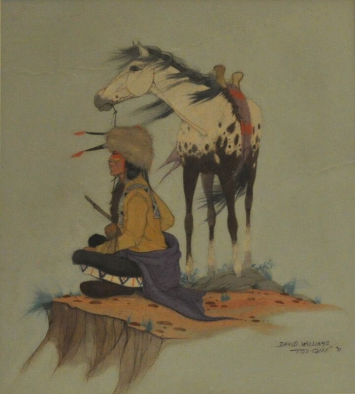 Untitled (Native American sitting with horse standing in behind) I