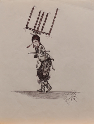 Gaan dancer from side