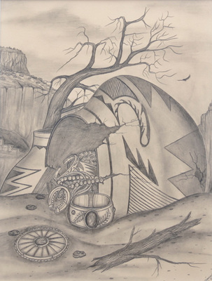 Pottery and jewelry at Acoma site