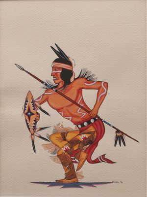 Apache warrior dancer facing left