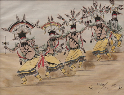 Procession of Gaan dancers